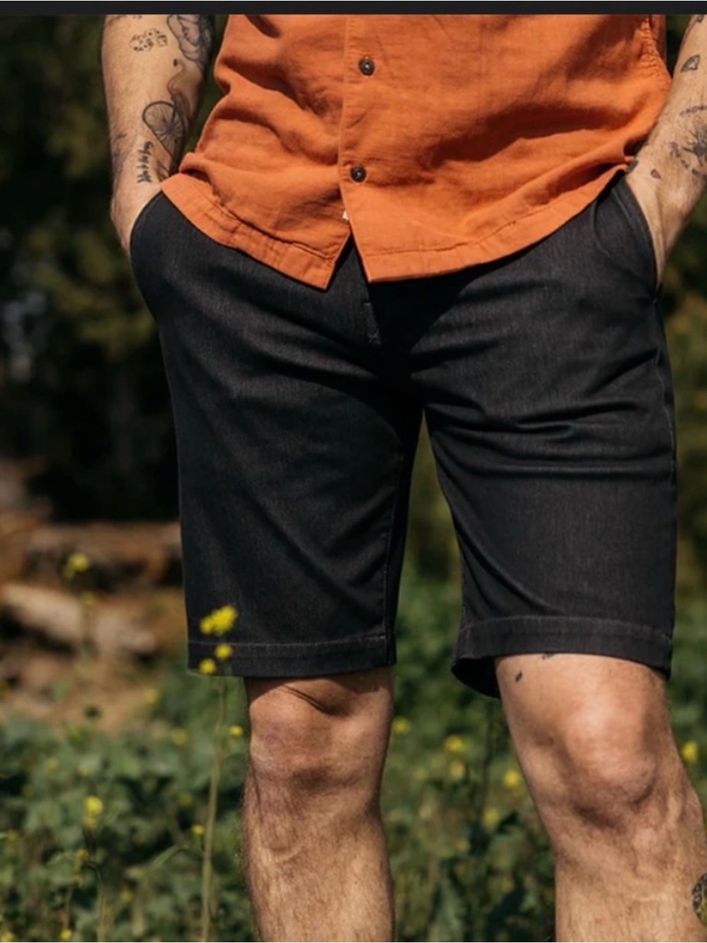 The clip shorts ,by Hiroshi Kato Men's Flat Front Dark Gray Casual Shorts (NWOT)